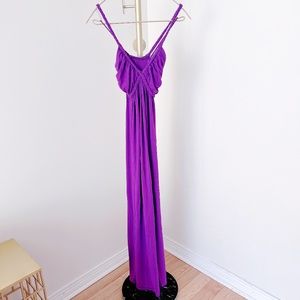 Beautiful purple straps braid maxi dress